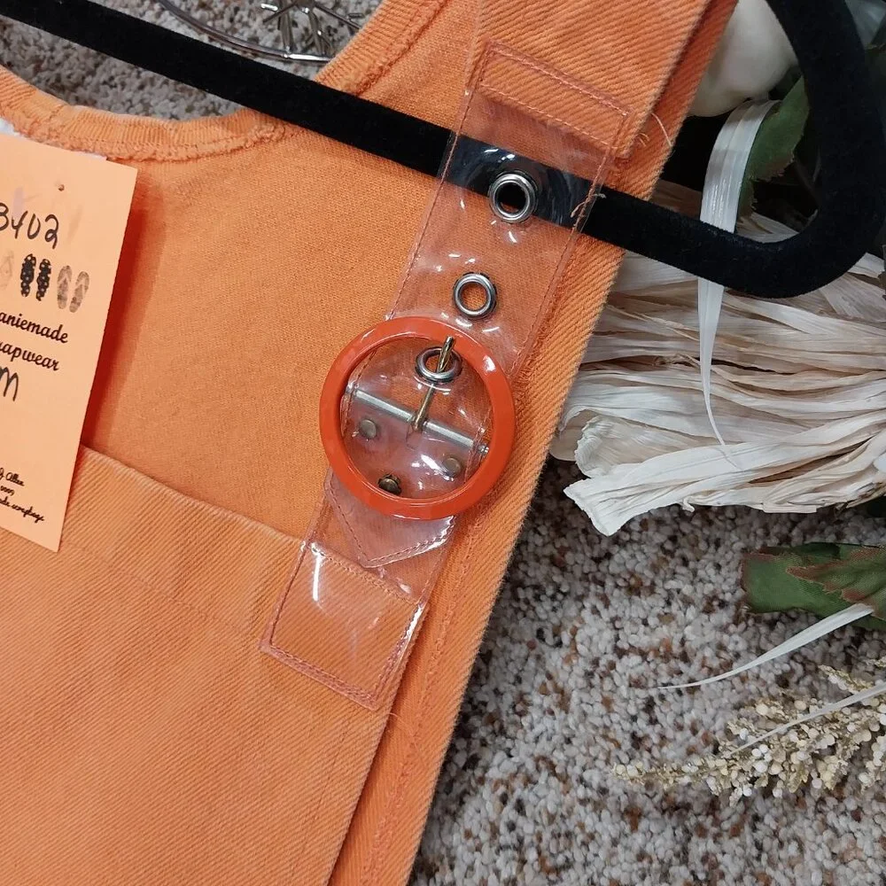 3402 Size Medium Hallain La Jumper with Plastic Buckles in Orange - Picture 2 of 6